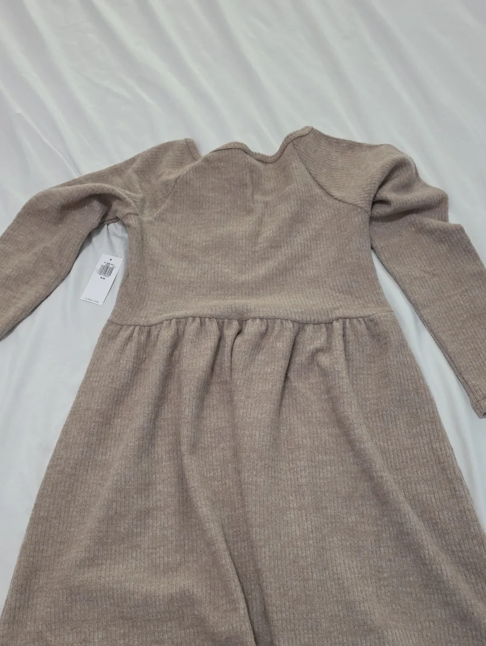 Old Navy Girls' Long Sleeve Knit Dress in Taupe